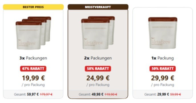 Metabrew Coffee pricing details